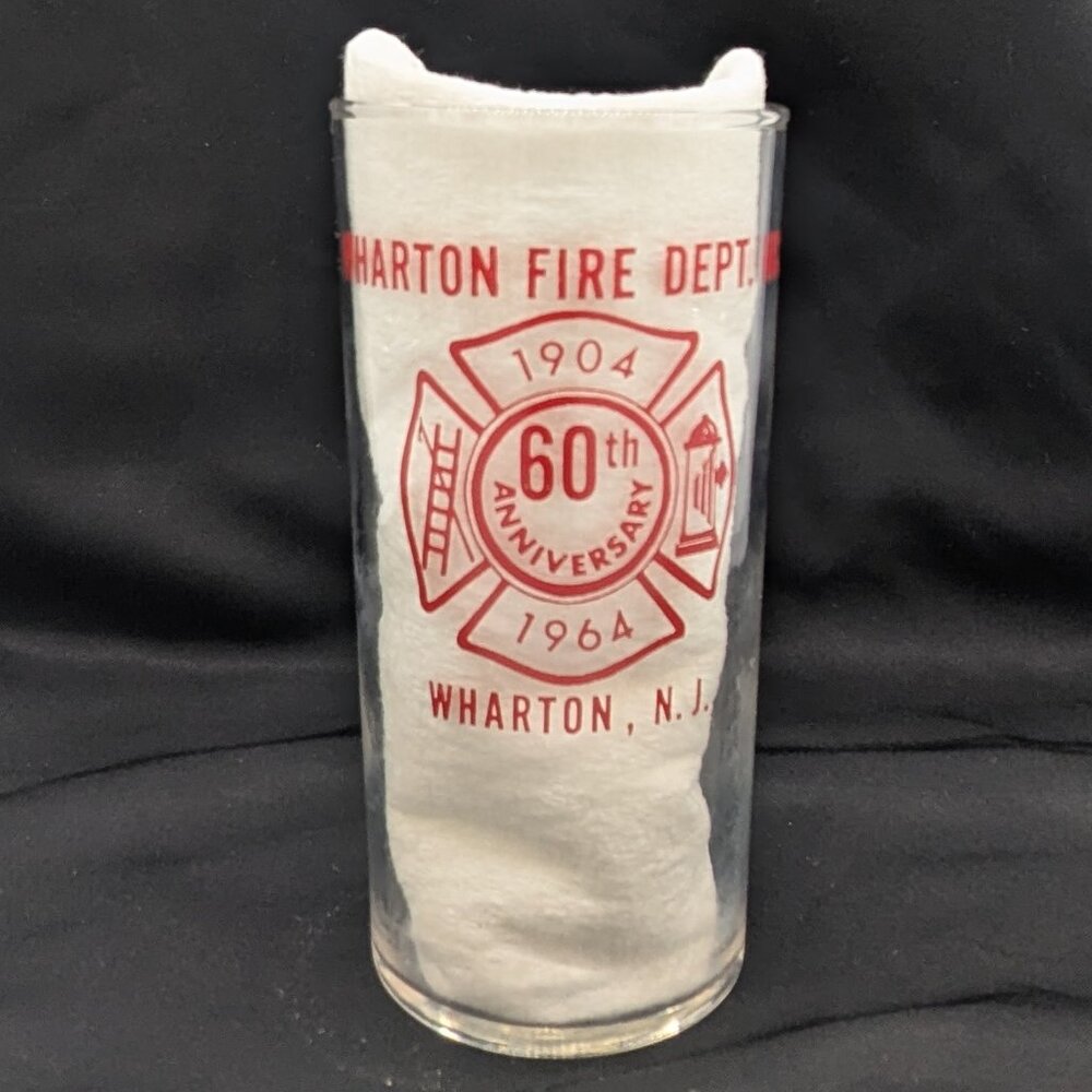 Vintage Advertising Federal Glass Wharton New Jersey Fire Department 1904 1964